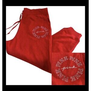 Victoria’s Secret PINK Rhinestone Logo Joggers – XXL (NWT)